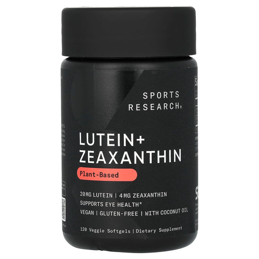 Sports Research-Lutein + Zeaxanthin-Plant-Based-120 Veggie Softgels