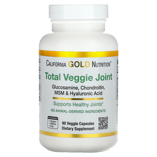 California Gold Nutrition-Total Veggie Joint Support Formula-With Glucosamine-Chondroitin-MSM-and Hyaluronic Acid-90 Veggie Capsules
