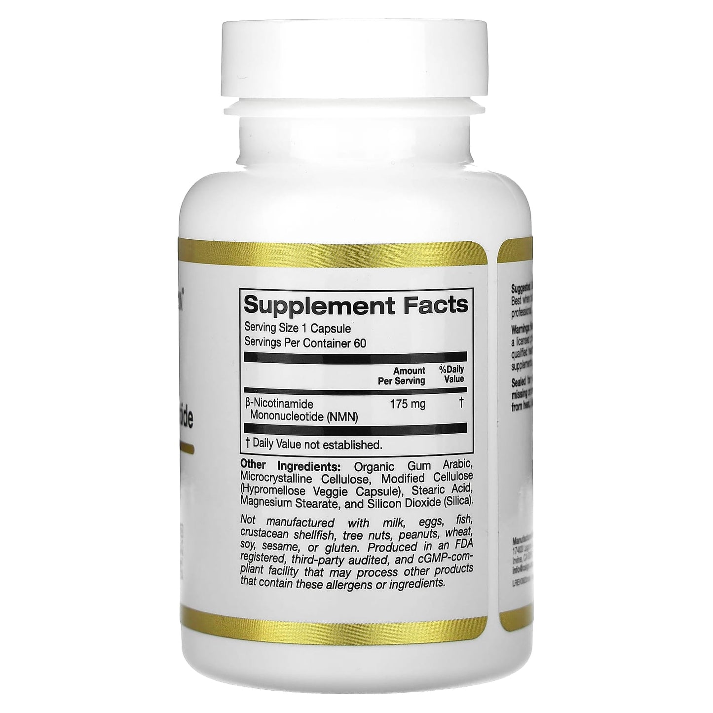 California Gold Nutrition, NMN, 175 mg, 60 Veggie Capsules