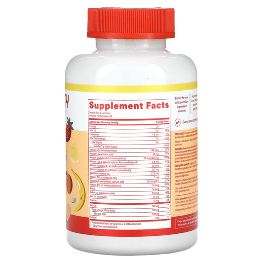 SmartyPants, Kids Multi & Omegas, Lemon, Orange, and Strawberry Banana, 120 Gummies