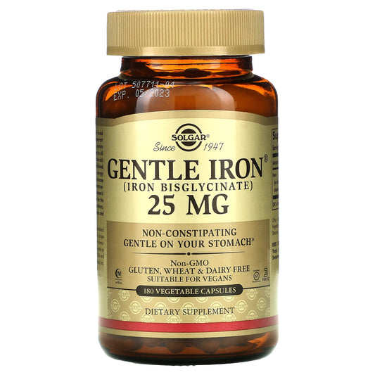 Solgar-Gentle Iron-25 mg-180 Vegetable Capsules