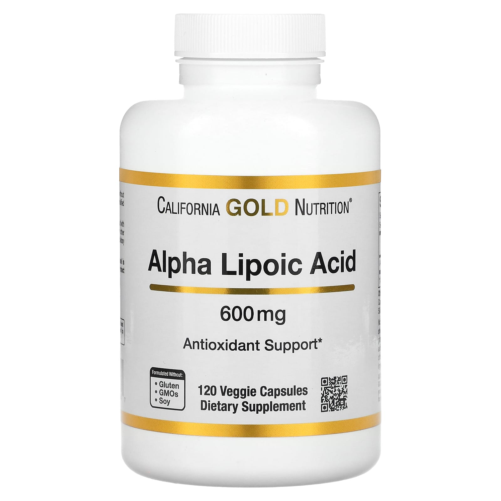 California Gold Nutrition-Alpha Lipoic Acid-600 mg-120 Veggie Capsules