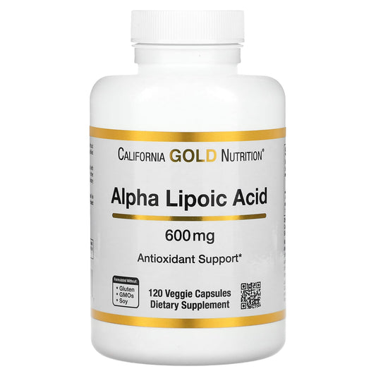 California Gold Nutrition-Alpha Lipoic Acid-600 mg-120 Veggie Capsules