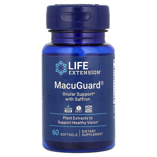 Life Extension-MacuGuard-Ocular Support with Saffron-60 Softgels