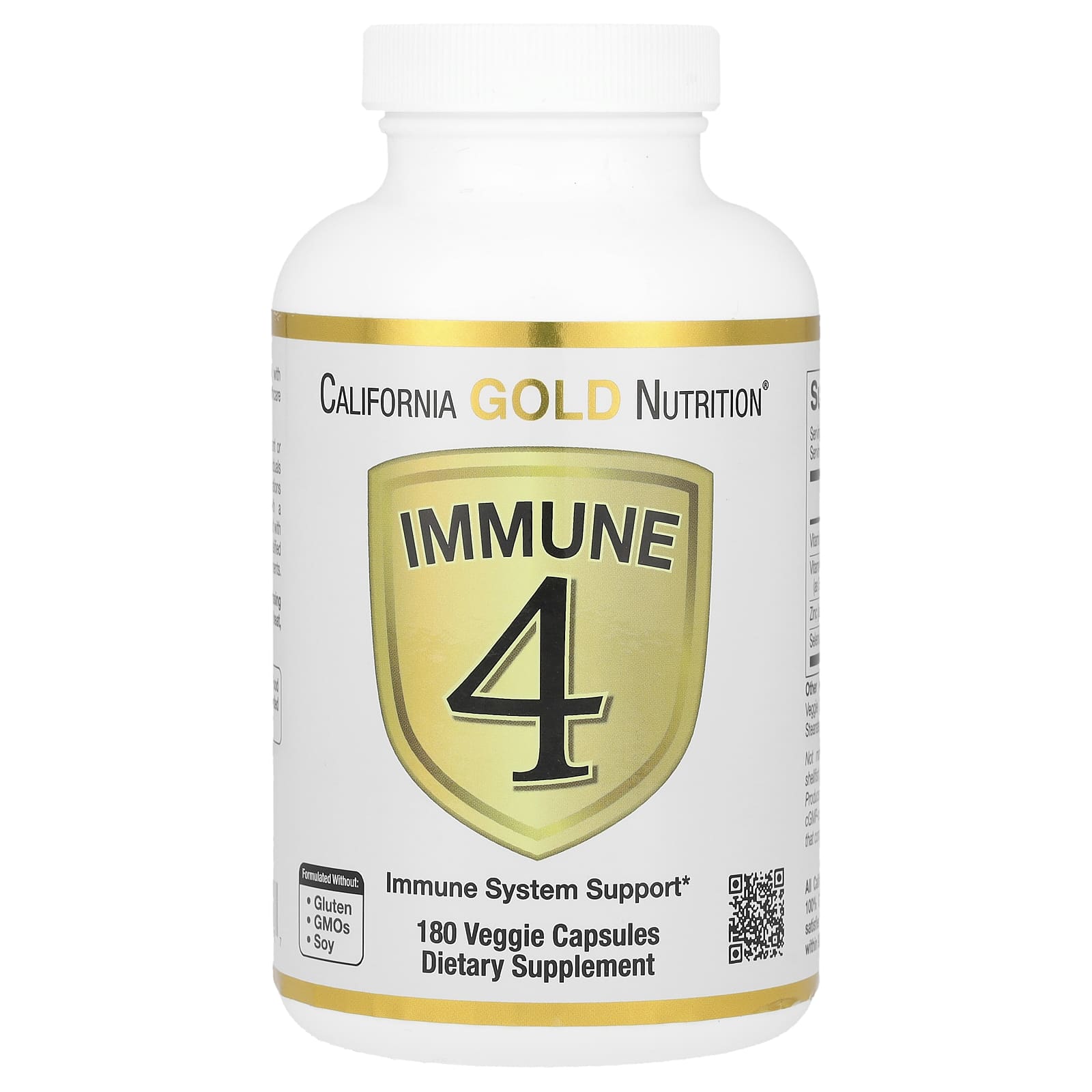 California Gold Nutrition-Immune 4-Immune System Support-180 Veggie Capsules
