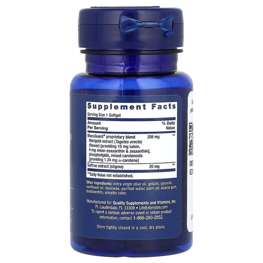 Life Extension, MacuGuard, Ocular Support with Saffron, 60 Softgels