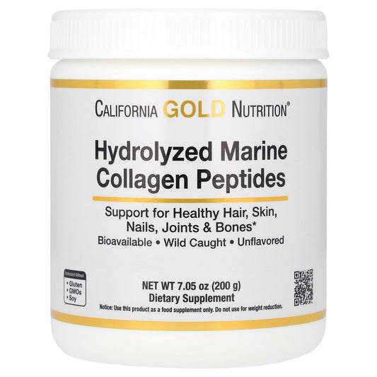 California Gold Nutrition-Hydrolyzed Marine Collagen Peptides-Unflavored- 7.05 oz (200 g)