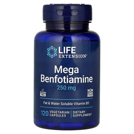 Life Extension-Mega Benfotiamine-250 mg-120 Vegetarian Capsules