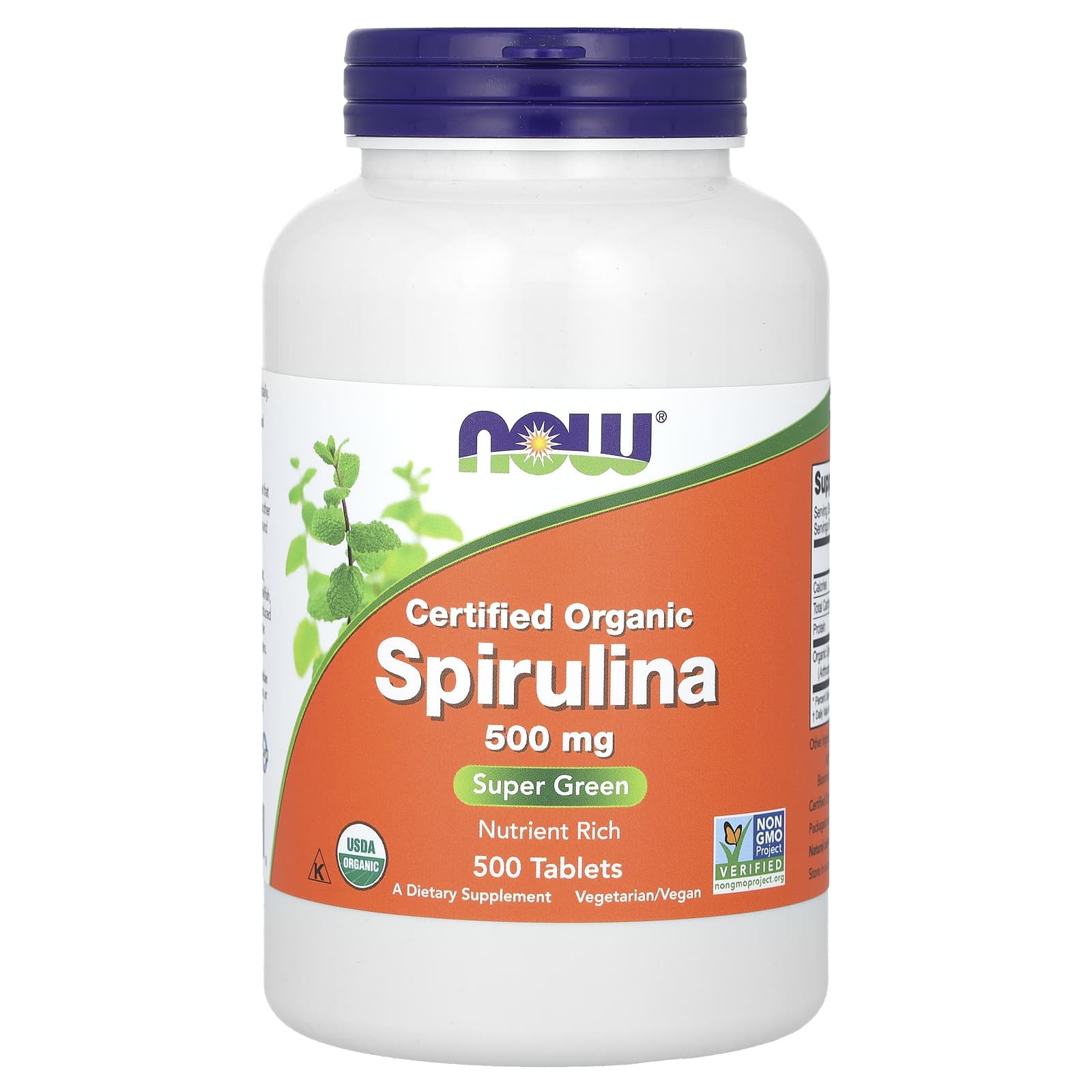 NOW Foods-Certified Organic Spirulina-3,000 mg-500 Tablets (500 mg Per Tablet)