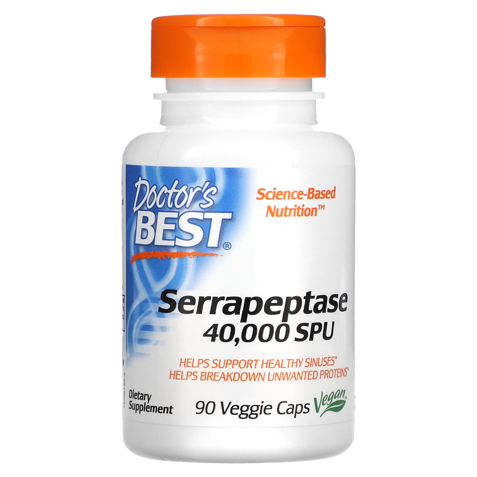 Doctor's Best-Serrapeptase-40,000 SPU-90 Veggie Caps
