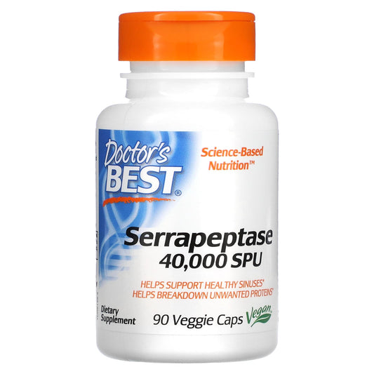 Doctor's Best-Serrapeptase-40,000 SPU-90 Veggie Caps