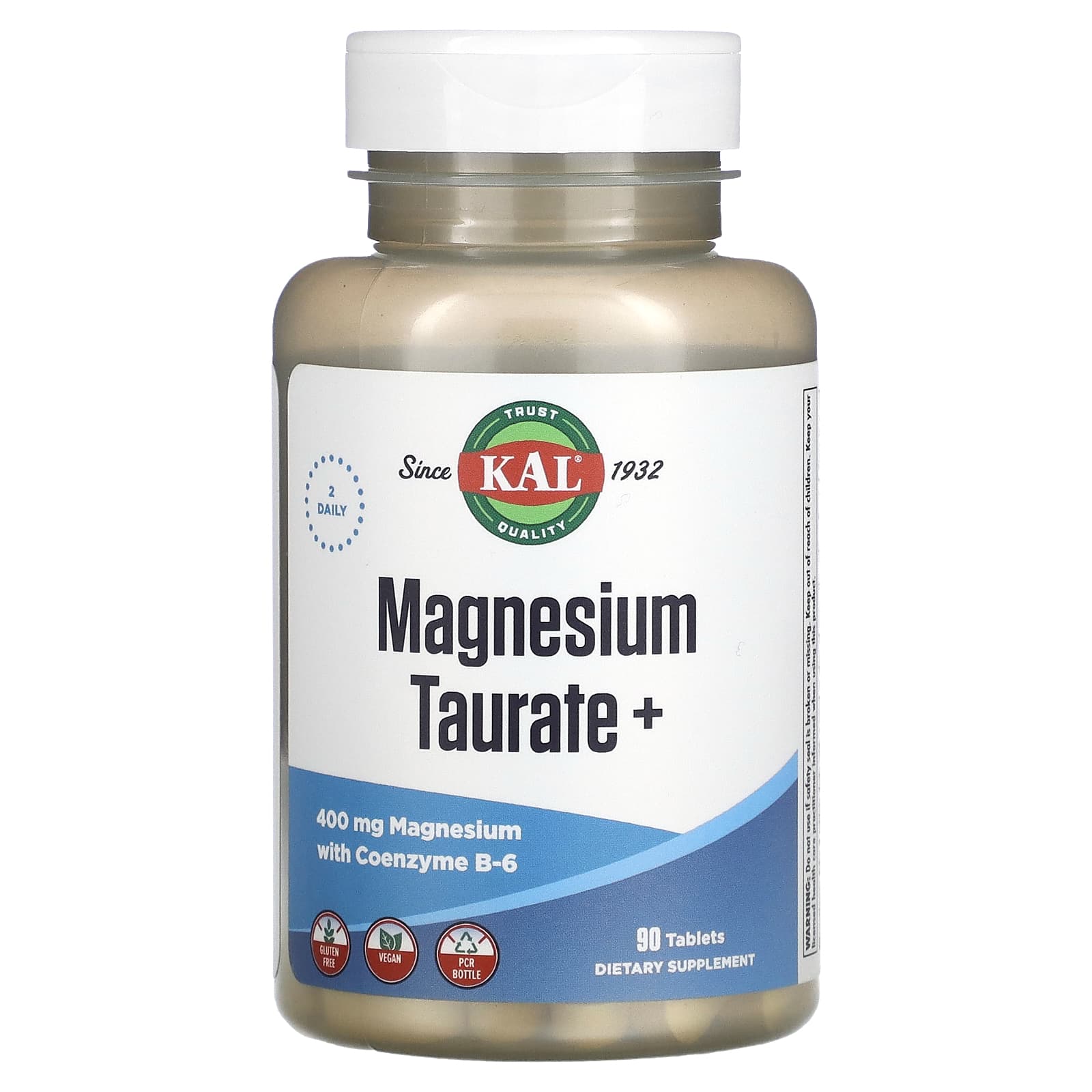 KAL-Magnesium Taurate +-400 mg-90 Tablets (200 mg per Tablet)