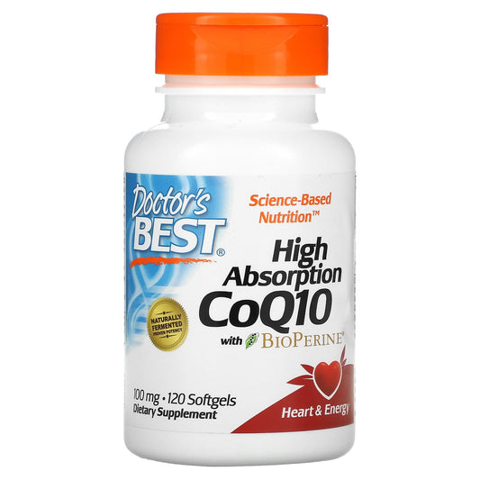 Doctor's Best-High Absorption CoQ10 with BioPerine-100 mg-120 Softgels