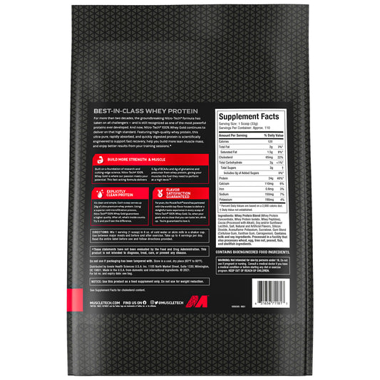MuscleTech, Nitro Tech, 100% Whey Gold, Double Rich Chocolate, 8 lbs (3.63 kg)