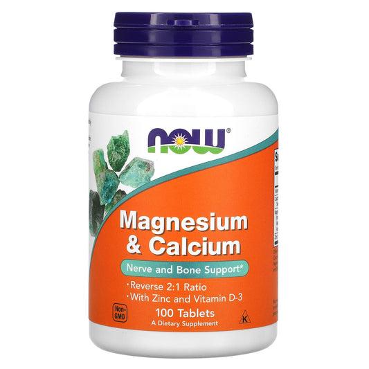 NOW Foods-Magnesium & Calcium-100 Tablets
